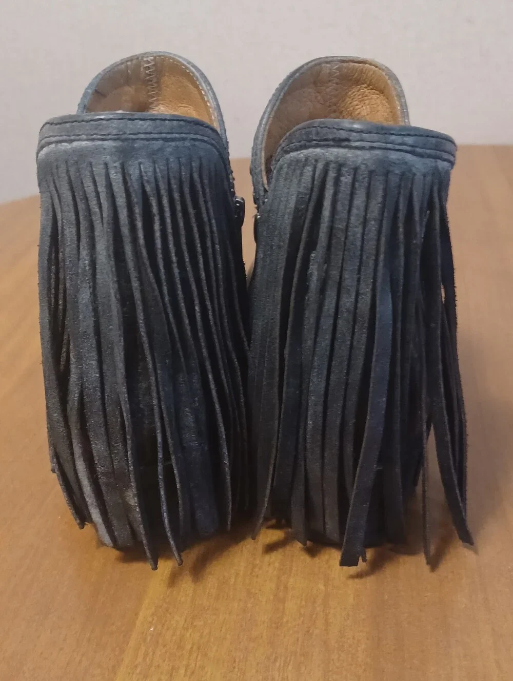 Sterling River Boots Womens 7M Gray Distressed Western Country Ankle Tassels